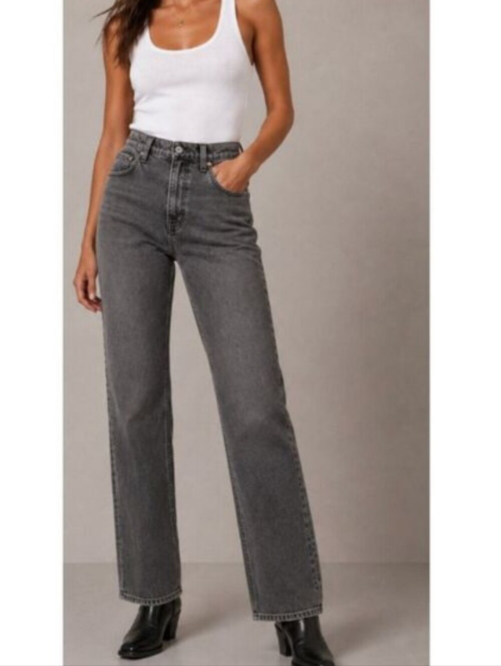 ABERCROMBIE & FITCH CURVE LOVE 90s STRAIGHT ULTRA HIGH RISE JEANS 31/12s BLACK